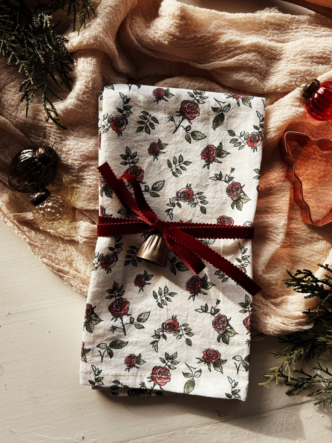 Roses Blooming Tea Towels