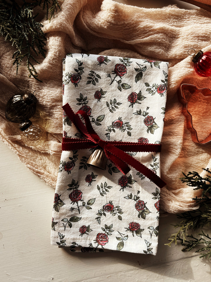 Roses Blooming Tea Towels