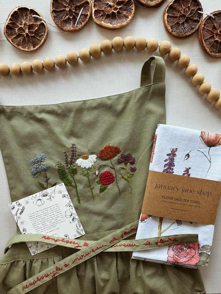 Embroidered Apron Dress - DECEMBER PREORDER