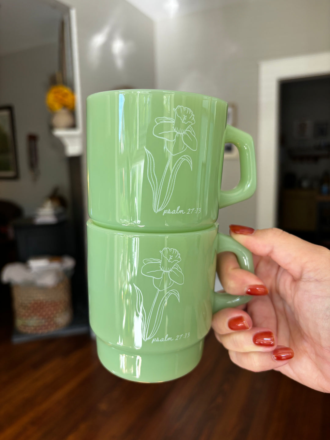Psalm 27 Milk Glass Mug