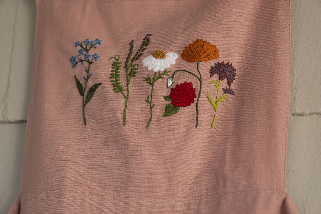Embroidered Apron Dress Cream