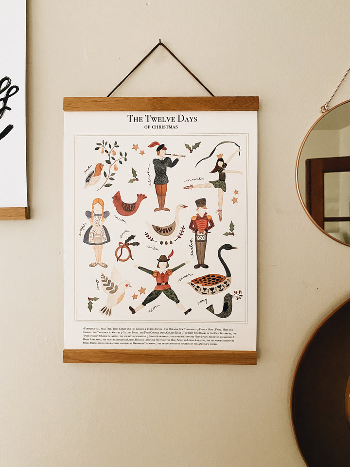 Twelve Days of Christmas Vintage Poster