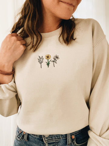 Holy Family Floral Crewneck