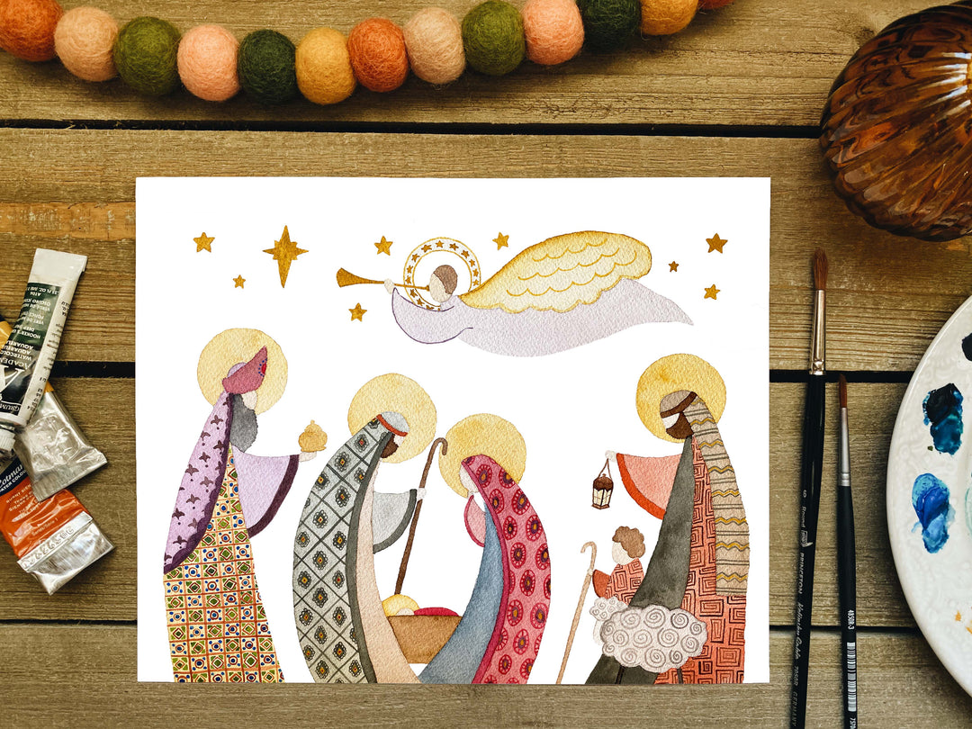 Nativity Folk Print