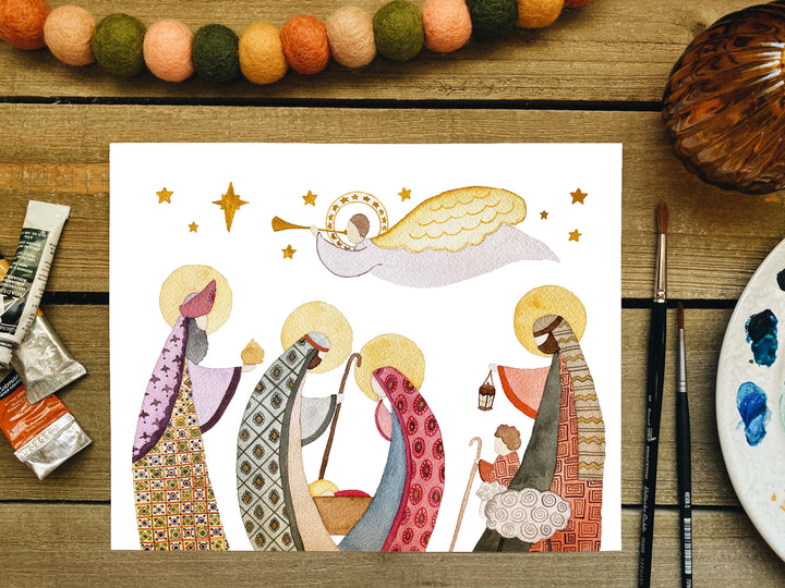 Nativity Folk Print
